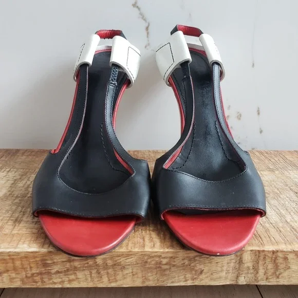 Givenchy Heels Womens 37 Black Leather Slingback Archival - Picture 3 of 8